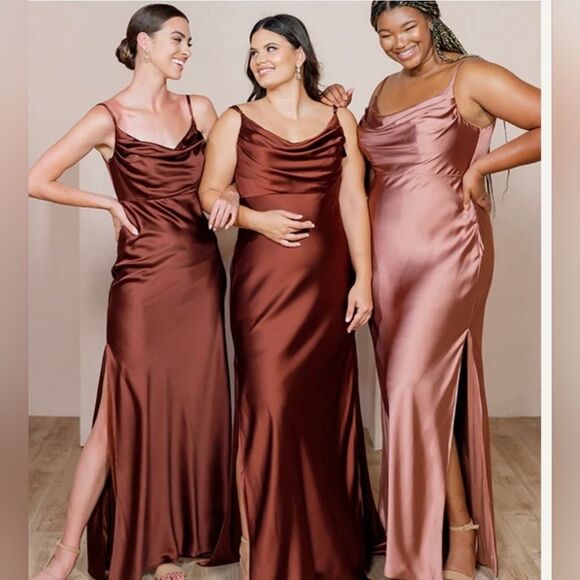 Revelry Desert Rose Skye Satin Maxi Dress - Picture 2 of 11